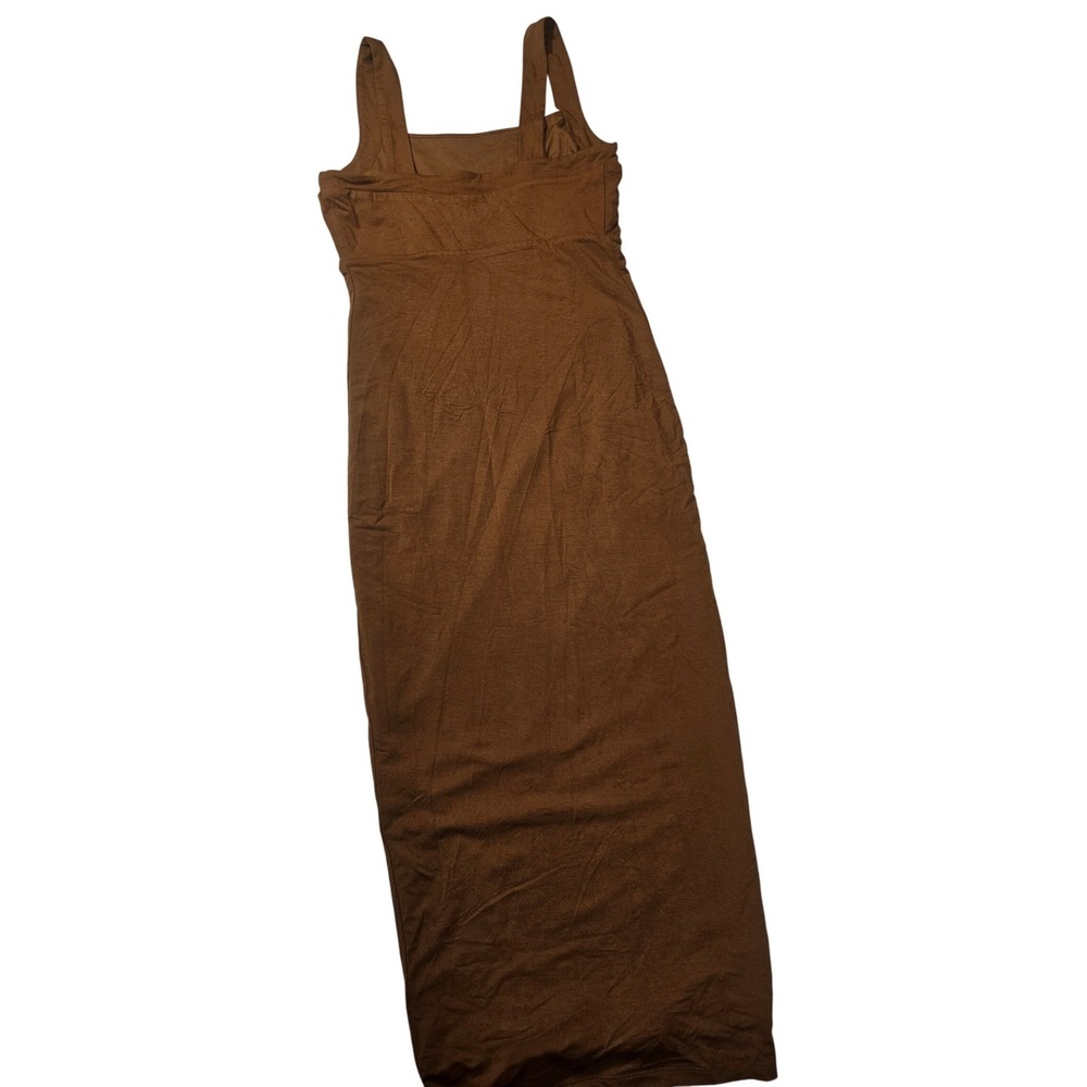 Good American Essential Maxi Dress Brown Square Neck GDK0101 Womens Size 0 - Picture 2 of 8